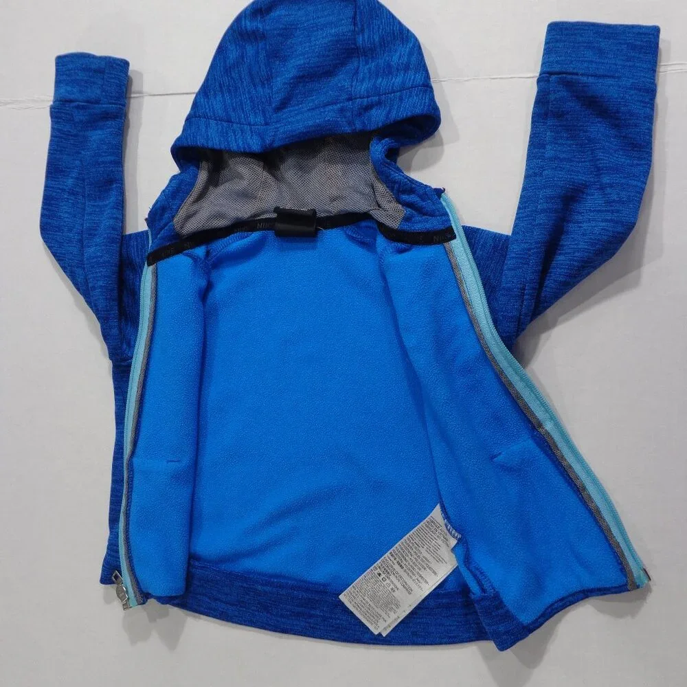 NIKE DRI-FIT ‎ Toddler Boy's Full Zip Hooded Pocket Athletic Jacket Navy Size 2T